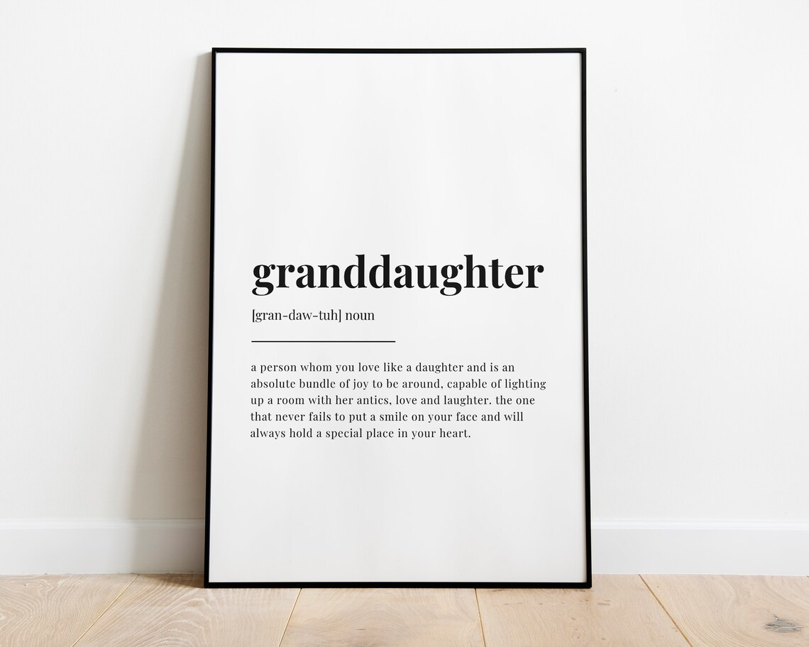 Granddaughter Definition Typography Art Print - Image 2