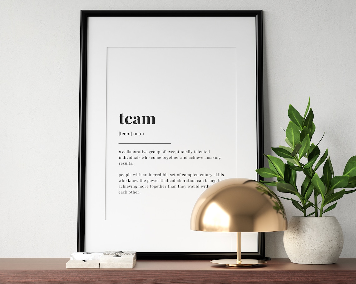 Team Definition Quote Art Print, Funny Typography - Image 3