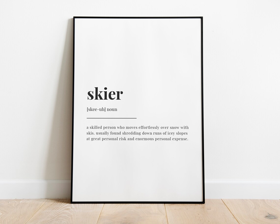 Skier Definition Quote Print, Typography Wall Art - Image 2