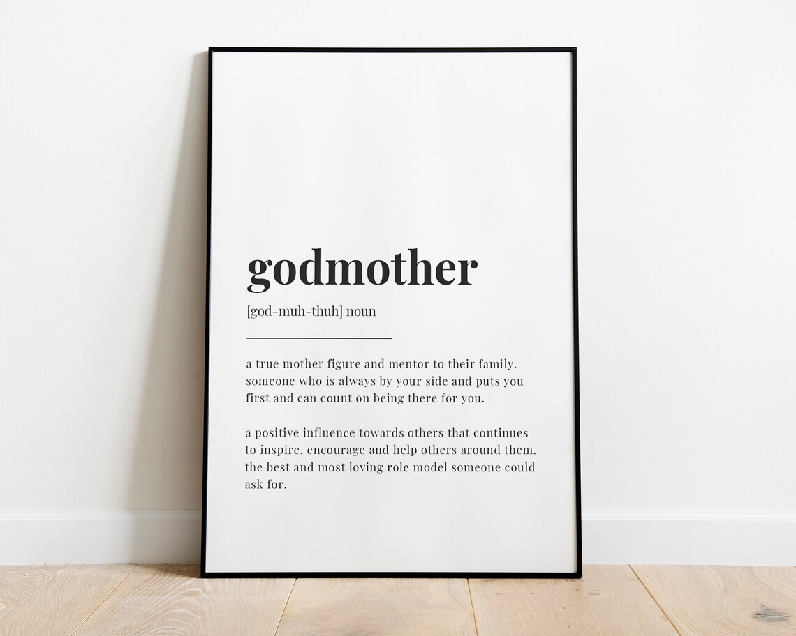 Godmother Definition Print, Quote Gift Wall Art Print - Image 3