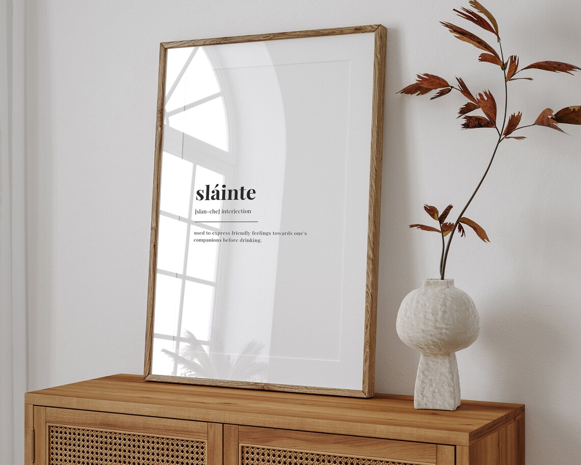 Sláinte Definition Quote Print, Typography Art Print - Image 3