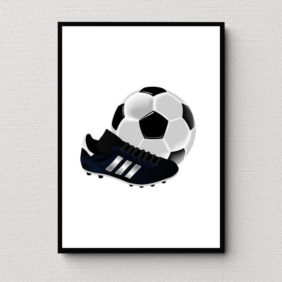 Soccer Ball and Cleat Graphic Sports Wall Poster for Teen Rooms - Image 4