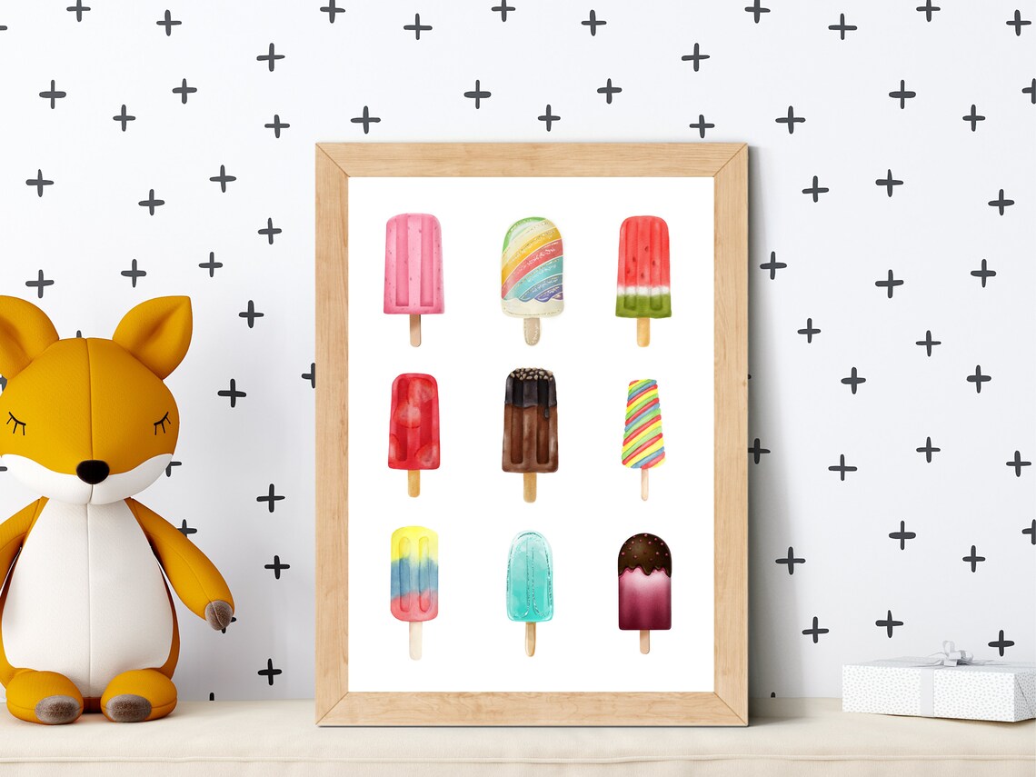 Colourful Popsicle Kids Room Decor Art Print - Image 2