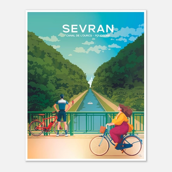 Poster Of Sevran 93270 View The Ourcq Canal And Poudrerie Park Matte Paper