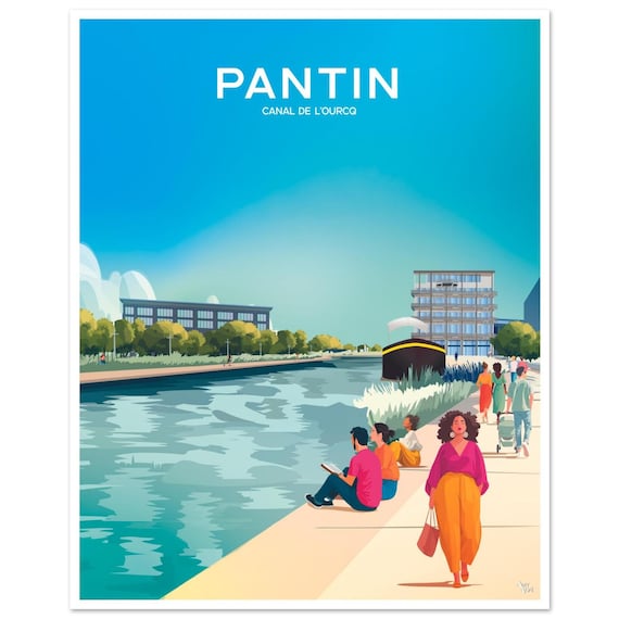 Poster Of The City Pantin View Ourcq Canal And Docks Matte Paper Sold Unframed