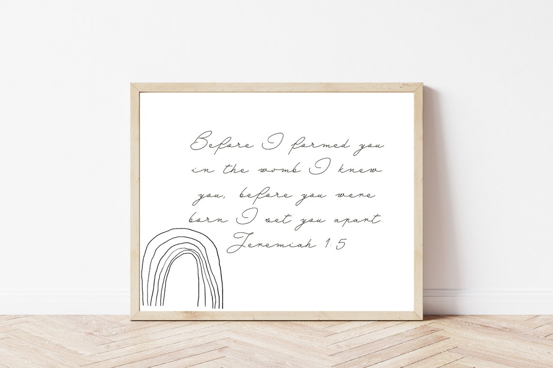 Before I Knew You Jeremiah 15 Bible Verse Wall Art Baby Boy Print Scripture Diy Print