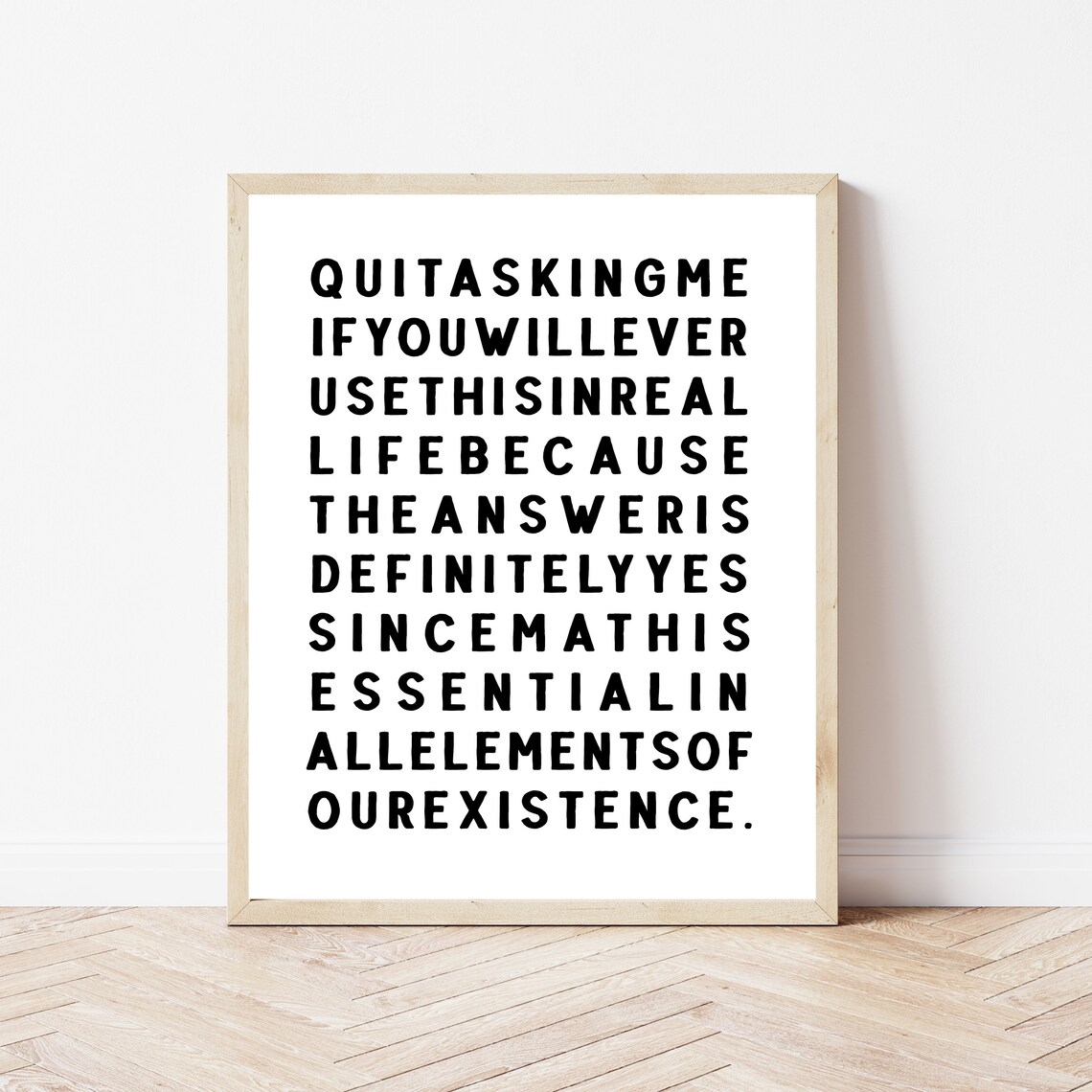 Funny Math Teacher Poster, High School Classroom Decor