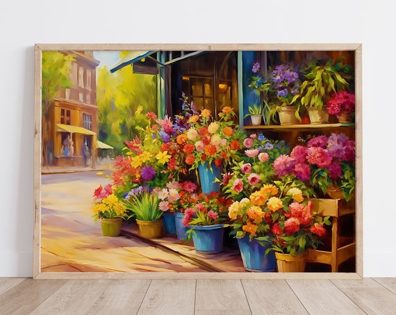 Florist on the Corner Flower Art Print