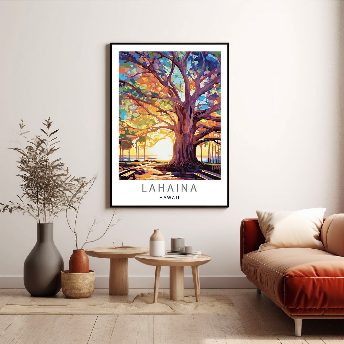Lahaina Hawaii Travel Poster, Maui Place Print - Image 3