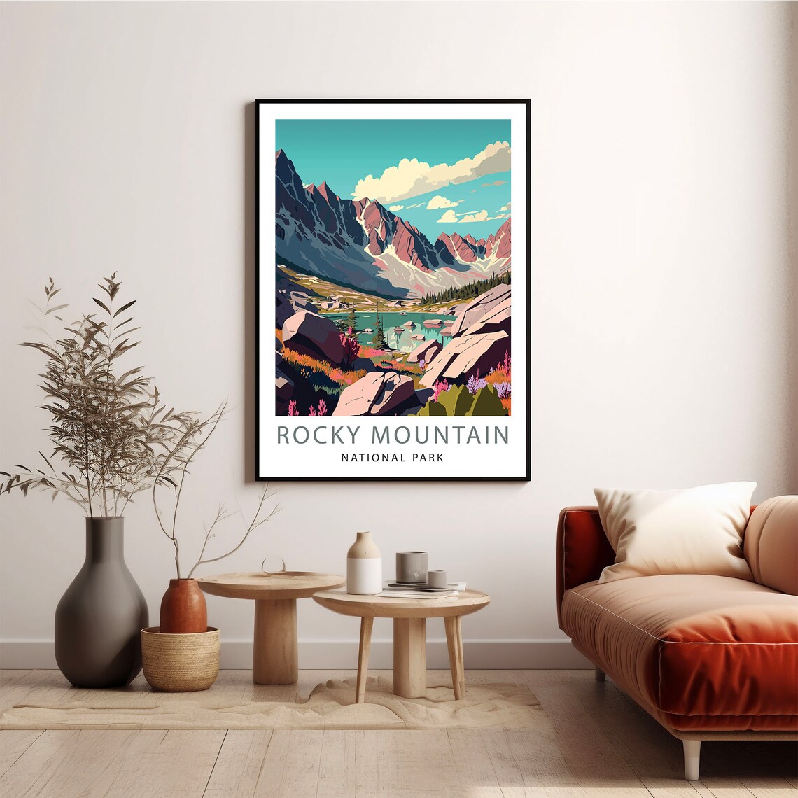 Rocky Mountain National Park Alpine Lake Peaks Travel Poster - Image 2
