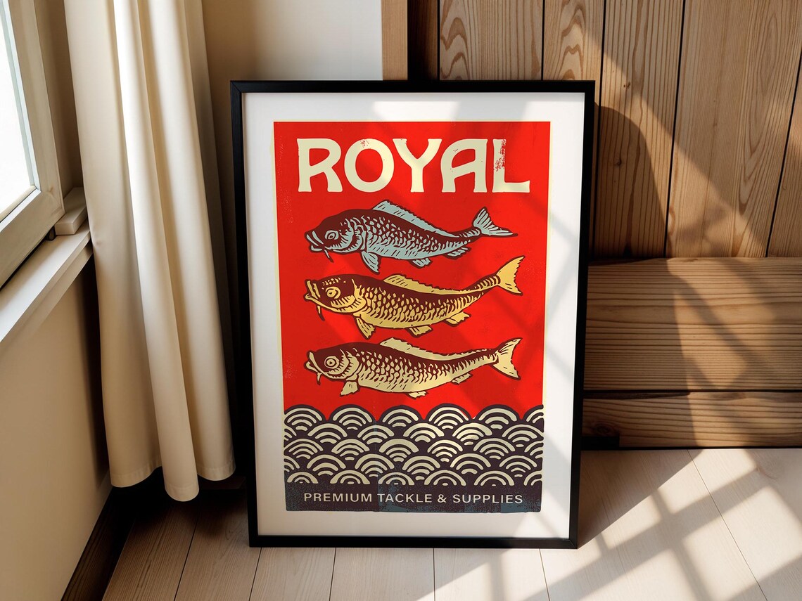 Royal Premium Tackle Supplies Vintage Fishing Fish Wall Art Poster - Image 3