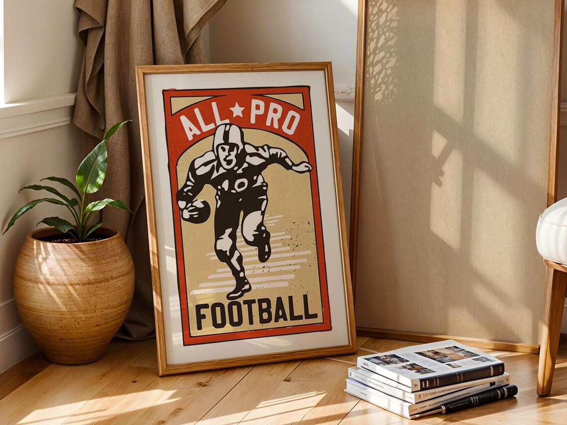 All Pro Football Vintage Player Classic Game Day Wall Art Poster - Image 4