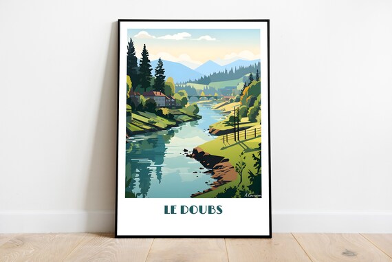 Handmade Doubs Poster Wall Art Retro Travel Framed Birthday Home Made Decor Gift Vector Illustration Print Painting Custom Text