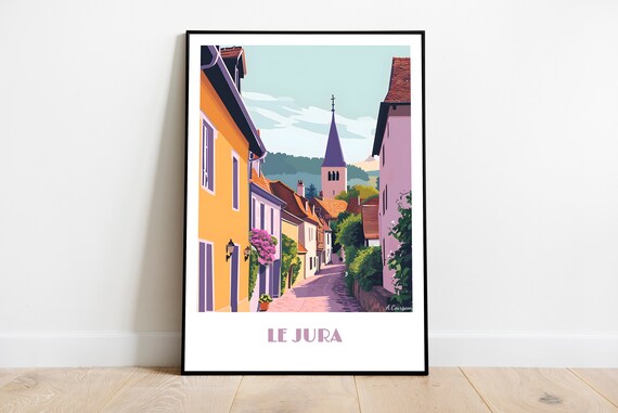 Handmade Jura Poster Wall Art Modern Travel Framed Birthday Home Made Decor Gift Vector Illustration Print Painting Custom Text