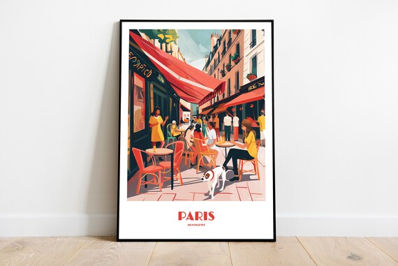 Handmade Paris Poster Wall Art Retro Travel Framed Birthday Home Made Decor Gift Vector Illustration Print Painting Custom Text