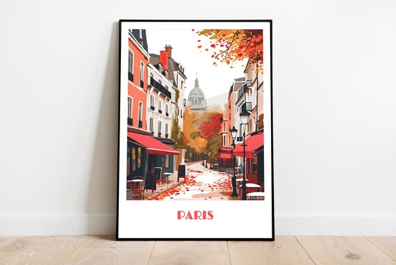 Paris Handmade Poster Wall Art Modern Travel Framed Birthday Home Made Decor Gift Vector Illustration Format Custom Text