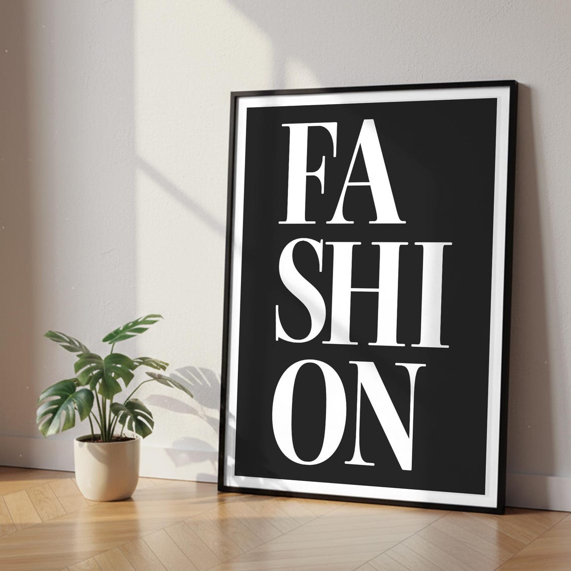 Fashion Typography Poster Bold Black and White Lettering Design