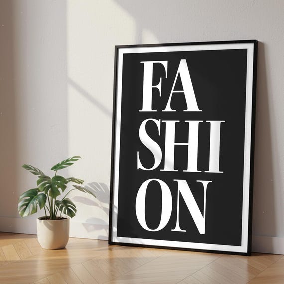Minimalist Fashion Typography Art Print Black White