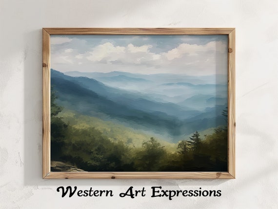 Valley Of Fog Blue Ridge Mountains Misty Mountain Canvas Print Landscape Wall Art Nature Home Decor Tranquil Forest Scene