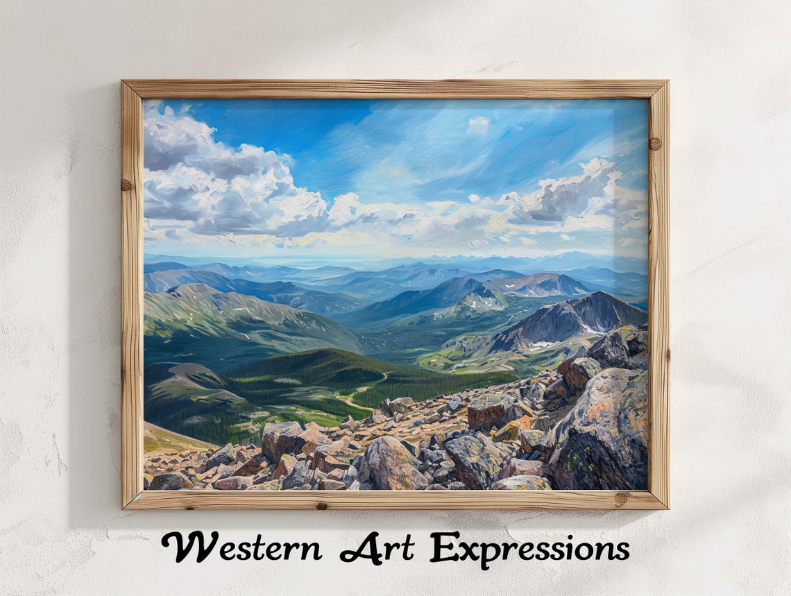 Mount Evans Summit Rocky Mountain Panorama Oil Painting Poster