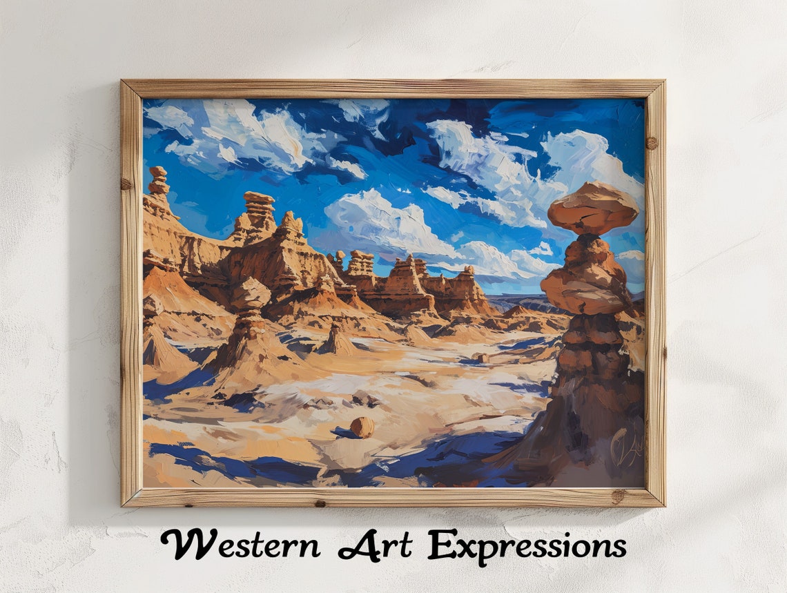 Goblin Valley State Park Hoodoos Desert Landscape Oil Painting Poster