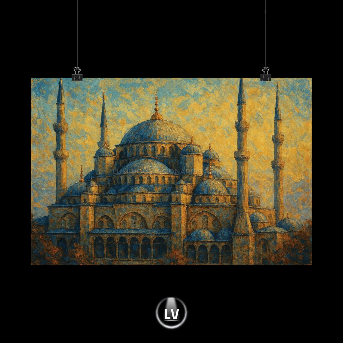 Blue Mosque Travel Poster, Iconic Architecture
