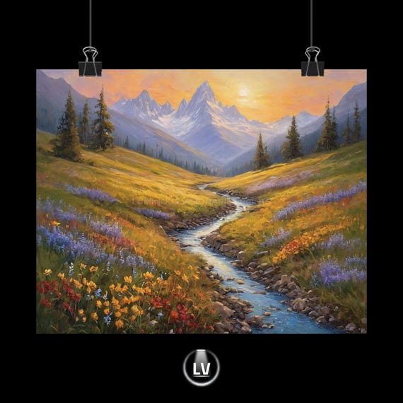 Landscape Nature Poster Scenic Mountain Prints For Home Decor Wall Art Lover Gift Spring Artwork Outdoor Apls 279