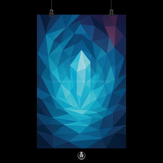 Geometric Crystal Art Print Matte Vertical Posters Wall Decor Home Decoration Gift For Her Boho Style Modern Apag 18