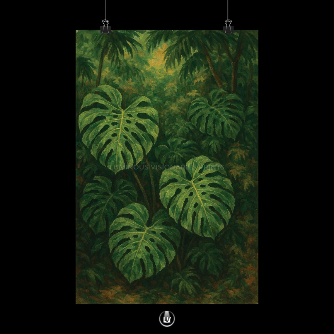 Monstera Deliciosa Poster, Botanical Wall Decor