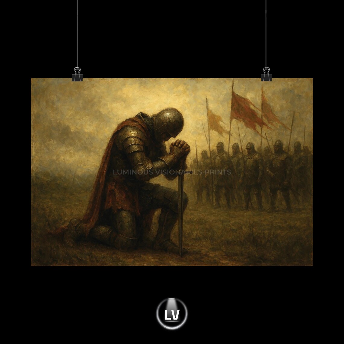 Medieval Warrior, Tranquil Spiritual Decor Art Print