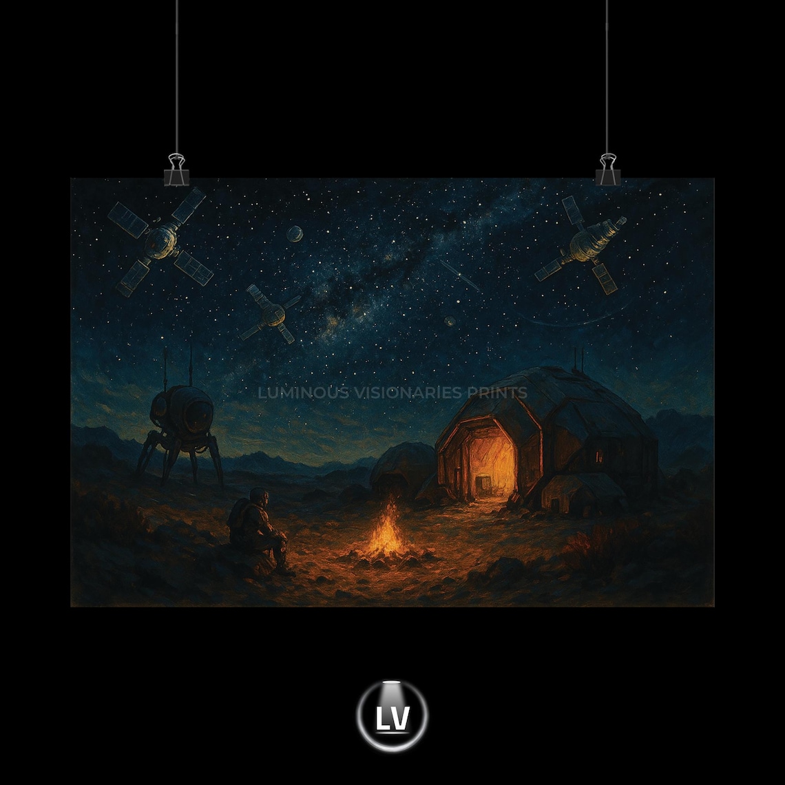 Starfield Inspired Starry Night Campfire Poster