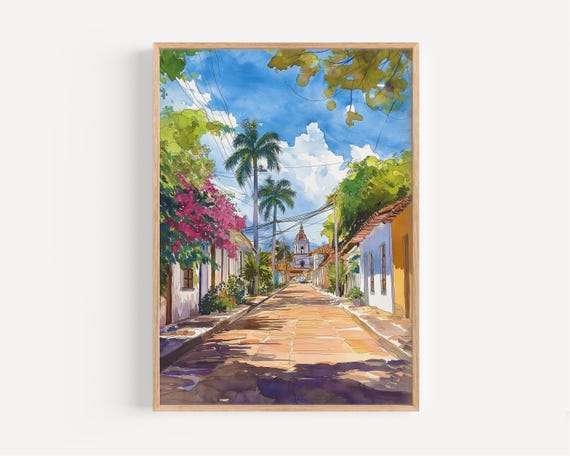 Asuncion Watercolor Painting Wall Art Print Travel Poster Paraguay Decor Illustration Home
