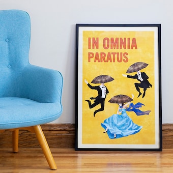 In Omnia Paratus Poster, Vintage Art Deco Style