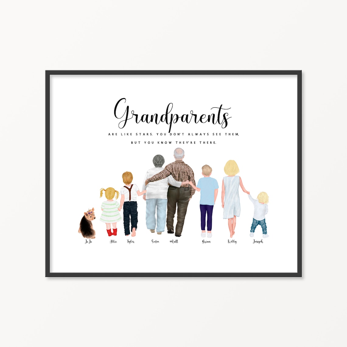 Personalized Grandparents Grandkids Stars Quote Family Poster