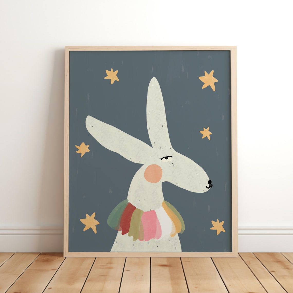 Bunny Rabbit Nursery Print, Whimsical Kids Room