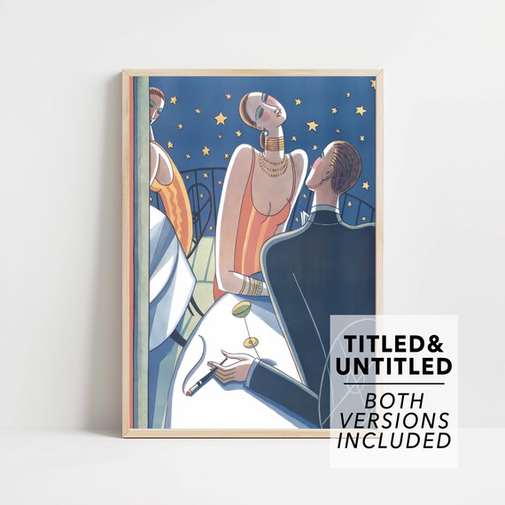 The New Yorker July 23 1927 Starry Night Cocktail Couple Poster