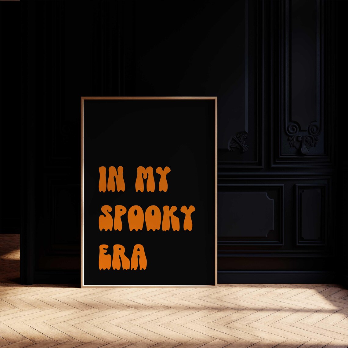 In My Spooky Era Black Orange Halloween Retro Lettering Poster - Image 2