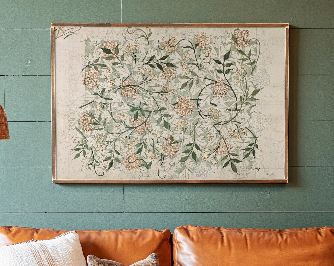 William Morris Botanical Textile Flower Art Print - Image 2