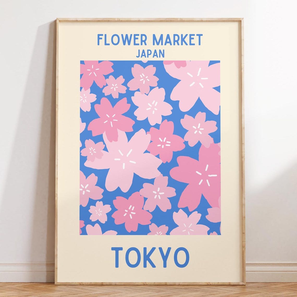 Tokyo Japan Flower Market Pink Cherry Blossom Decorative Poster