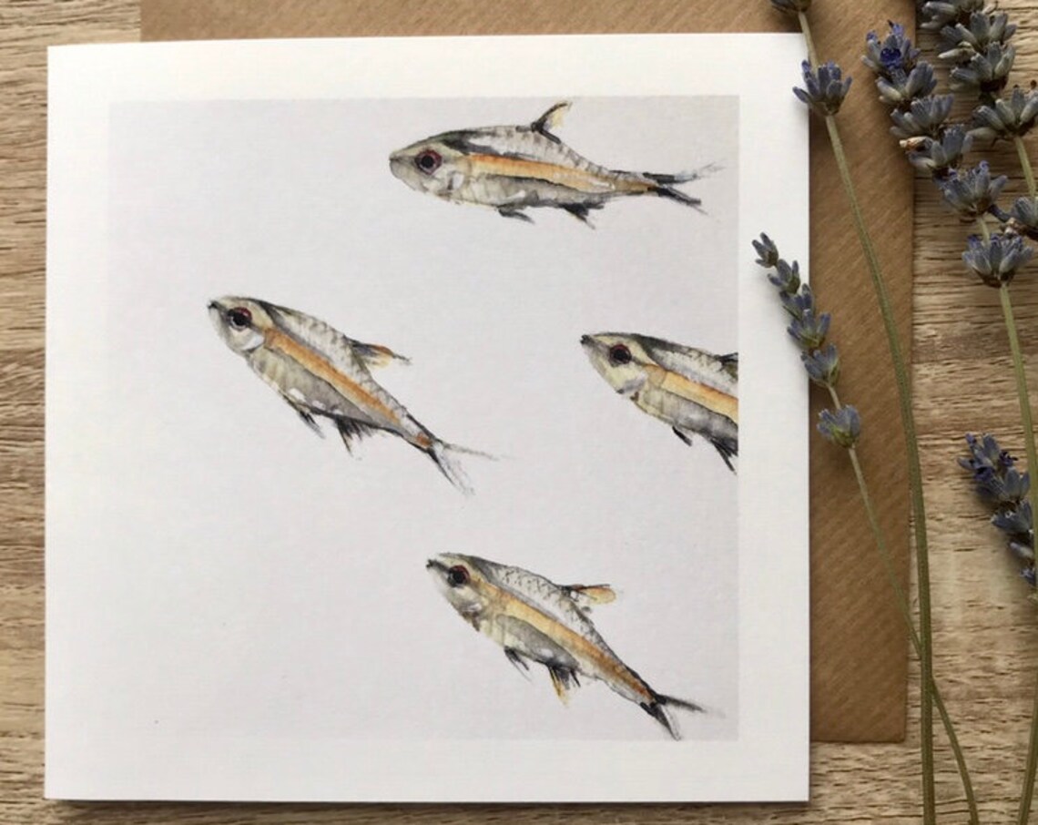 School of Fish Art Print, Ocean Sea Life