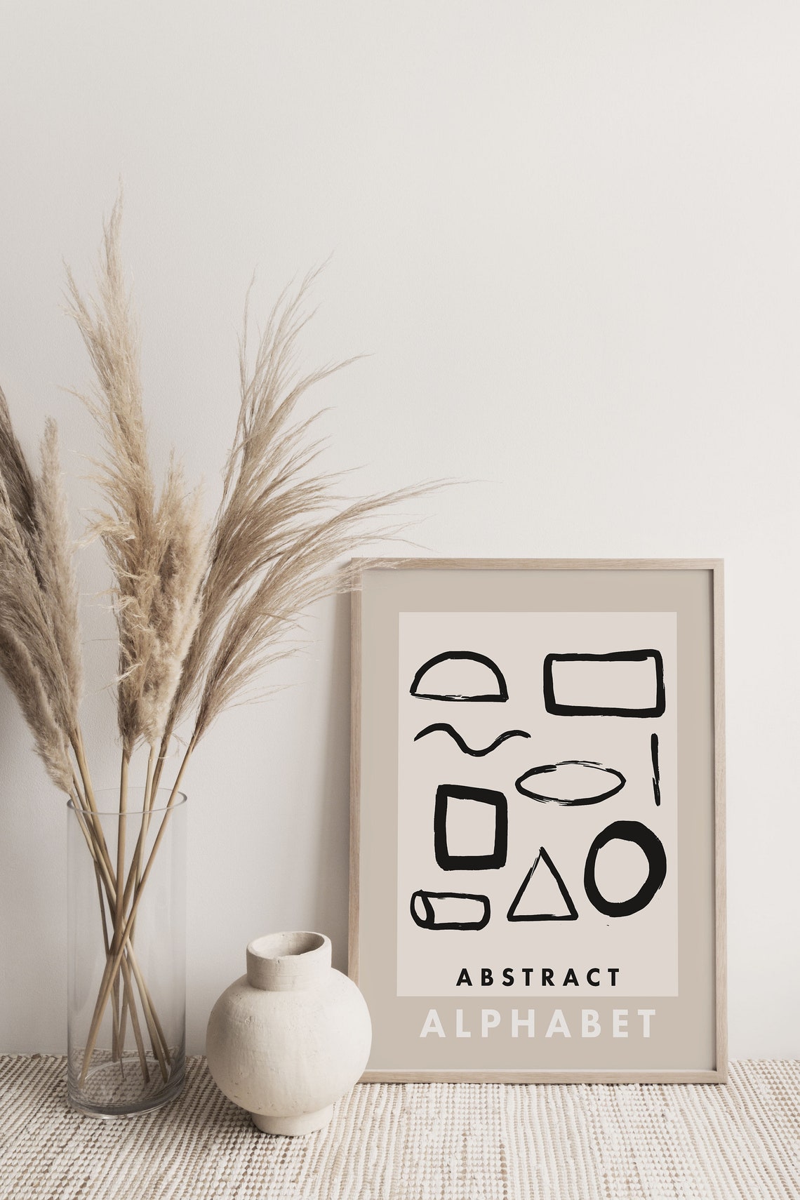 Abstract Alphabet Bold Black Geometric Shapes Modern Wall Print - Image 3