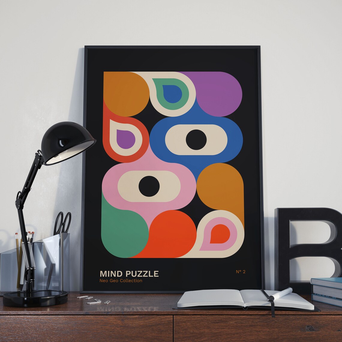 Bauhaus Inspired Geometric Retro Art Print - Image 3