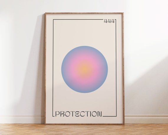 Angel Number 444 Poster Aura Gradient Affirmation Print Pastel Y2k Aesthetic Room Decor Manifestation Wall Art