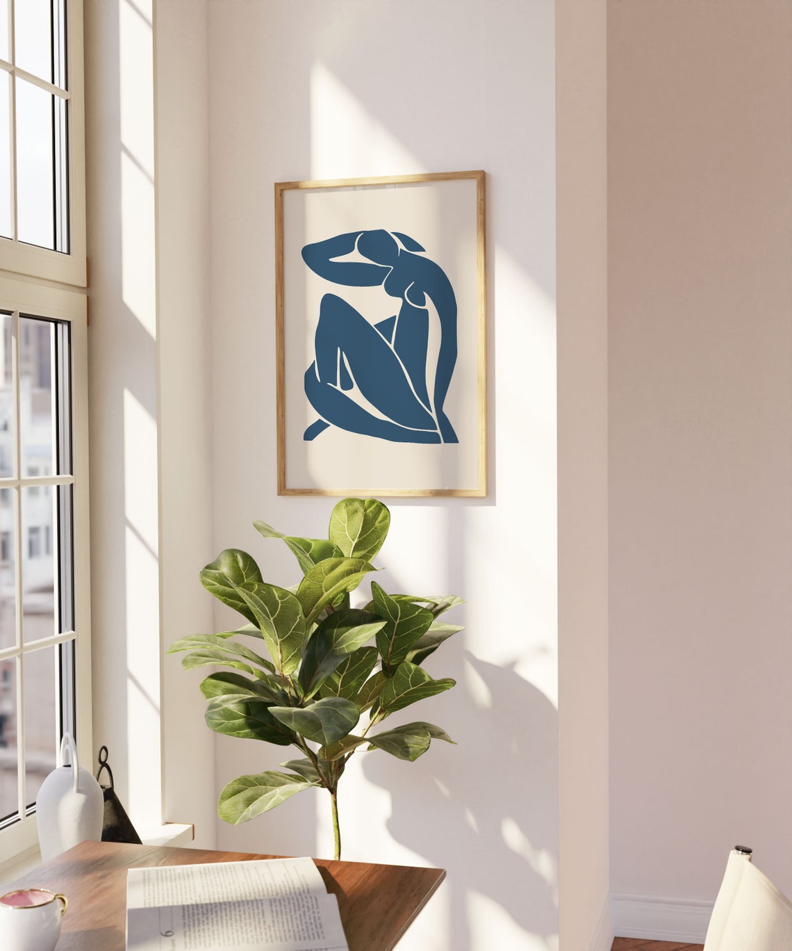 Matisse Blue Seated Nude Cut Out Figure Abstract Body Art Poster - Image 3