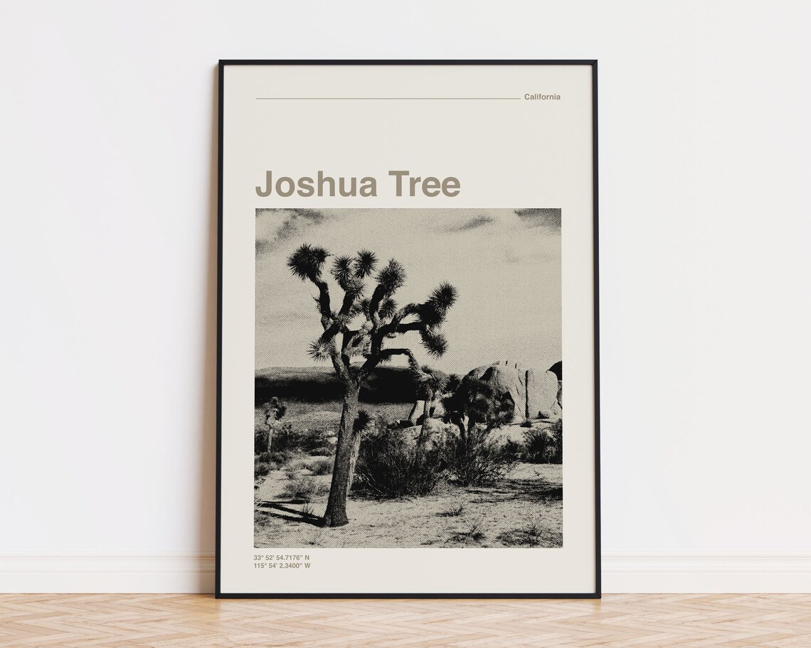 Joshua Tree National Park Minimalist Retro Travel Poster