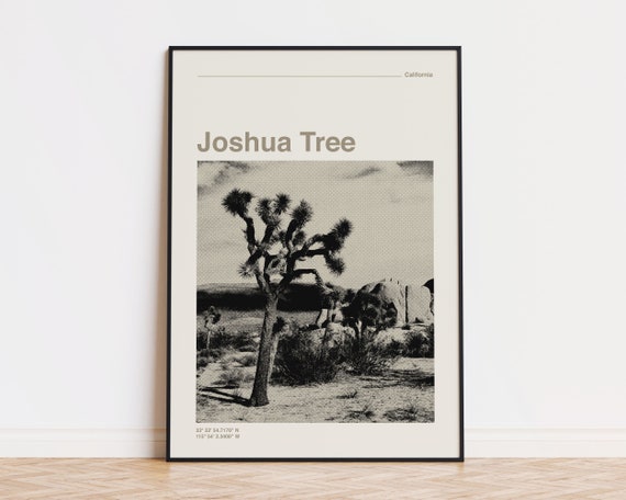 Joshua Tree National Park Minimalist Retro Travel Poster