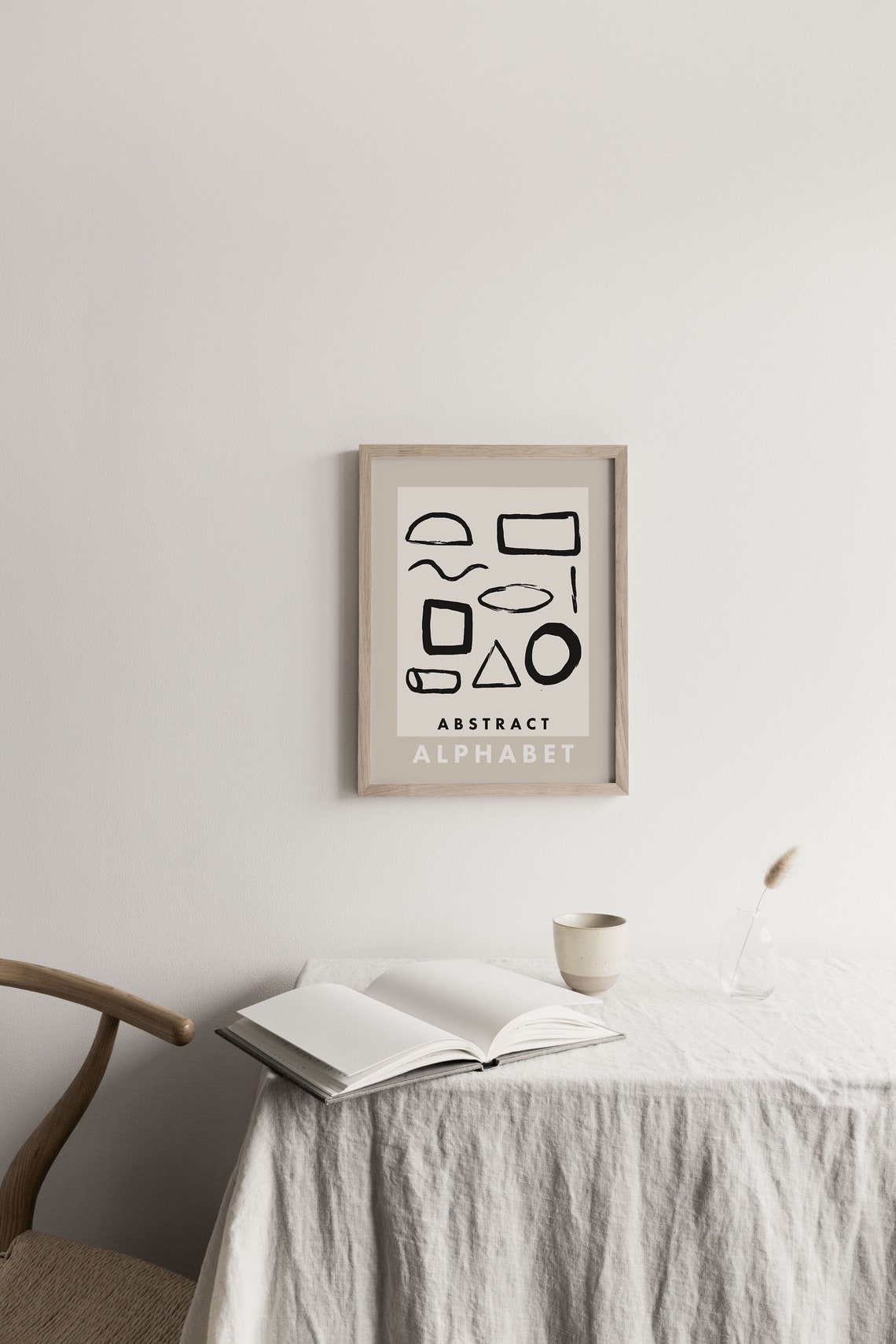 Abstract Alphabet Bold Black Geometric Shapes Modern Wall Print - Image 2
