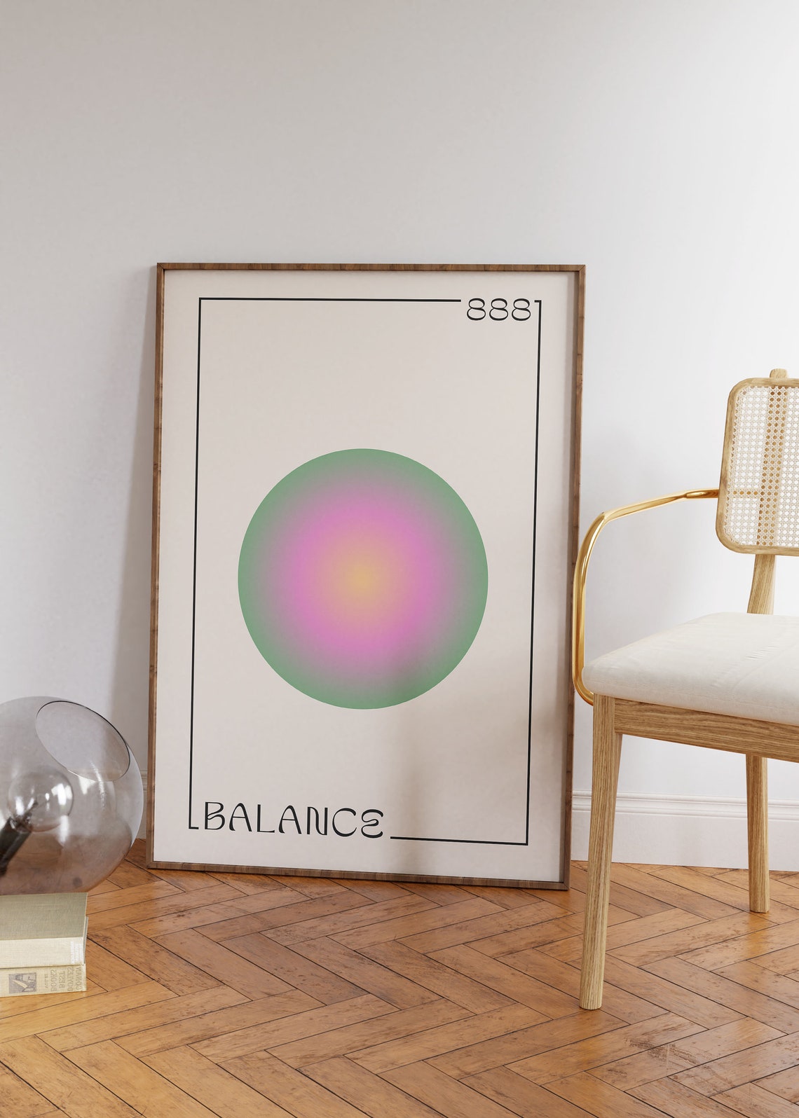Angel Number 888 Balance Spiritual Aura Gradient Circle Poster - Image 2