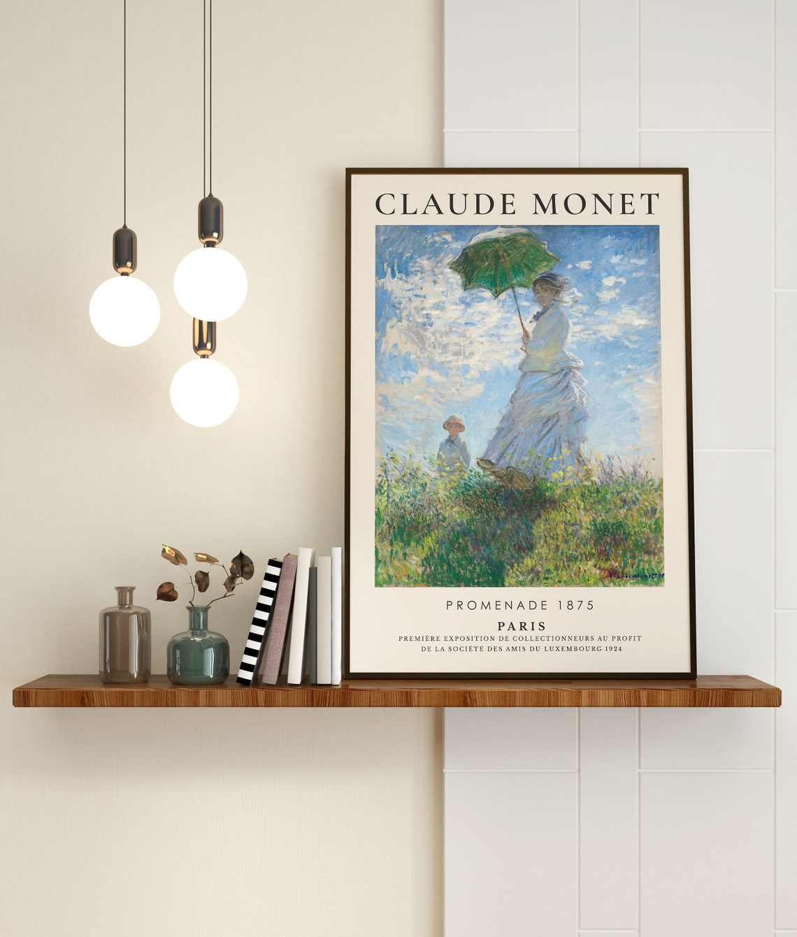 Claude Monet Promenade 1875 Woman Parasol Impressionist Print - Image 3