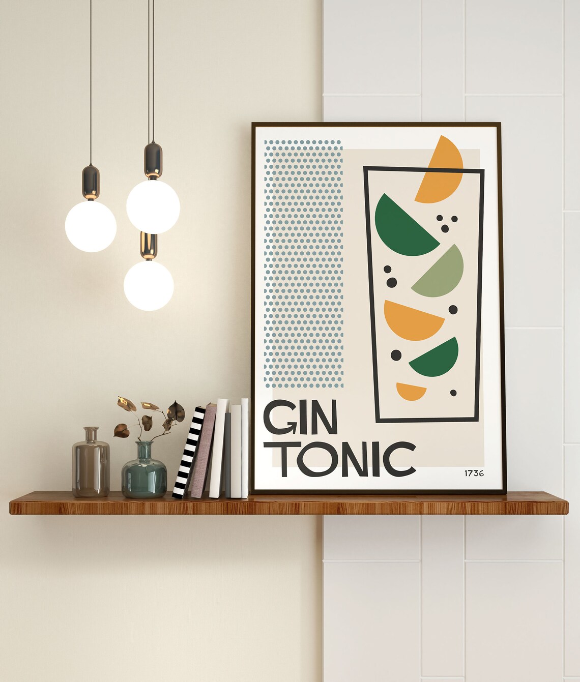 Gin Tonic Cocktail Art Print, Mid-Century Retro Bar - Image 3